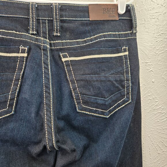 BKE Payton Straight Jeans High Waisted Dark Blue Casual Western Denim Sz 29 Long - Picture 6 of 11